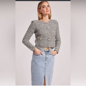 On 34th
Women's Metallic Cable-Knit Sweater Jacket